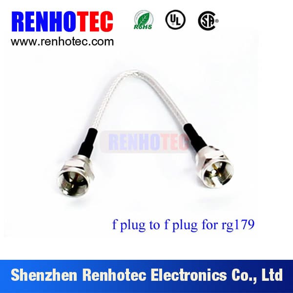 RF Connector for RG179 F Plug to F Custom Cable Assembly